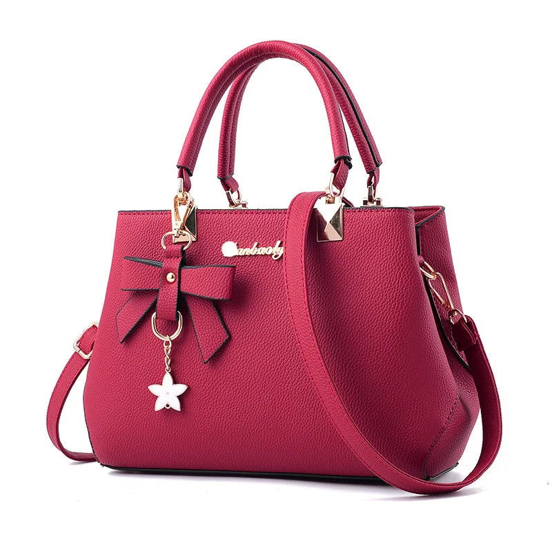 Vintage High Capacity Female Shoulder Bag Woman Bow Purses and Handbags