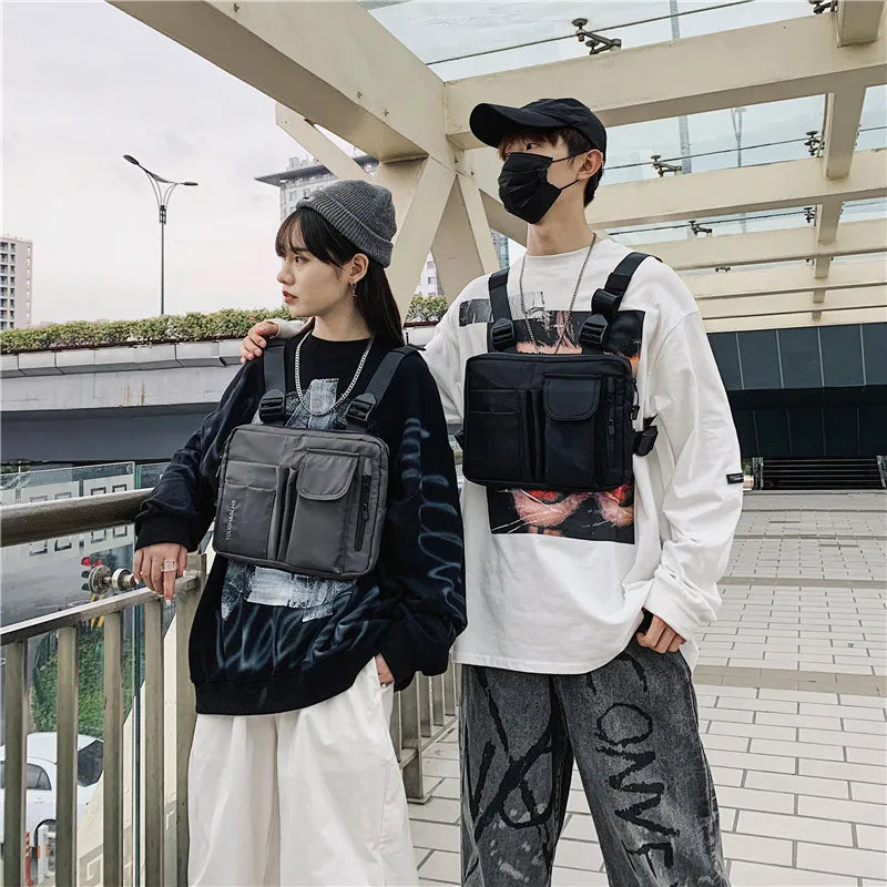 Tactical Functional Men Shoulder Bag Streetwear Adjustable Chest Vest Bags