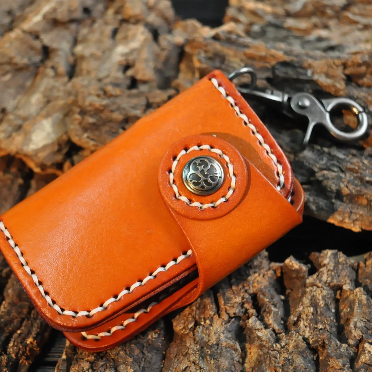 Vintage Leather Key Holder Wallet Keychain Keys Organizer