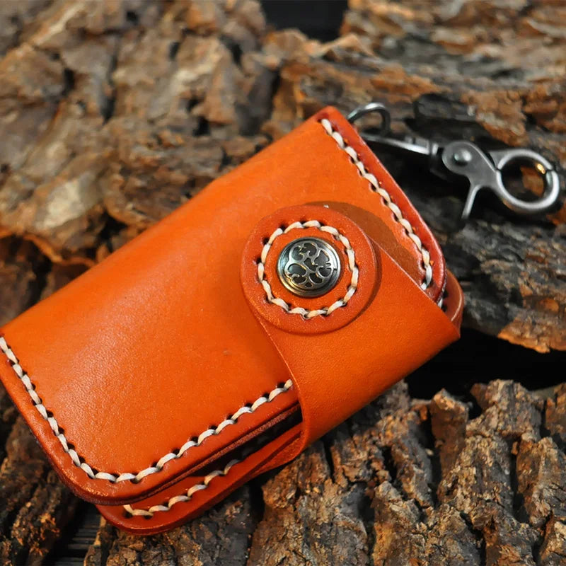 Vintage Leather Key Holder Wallet Keychain Keys Organizer