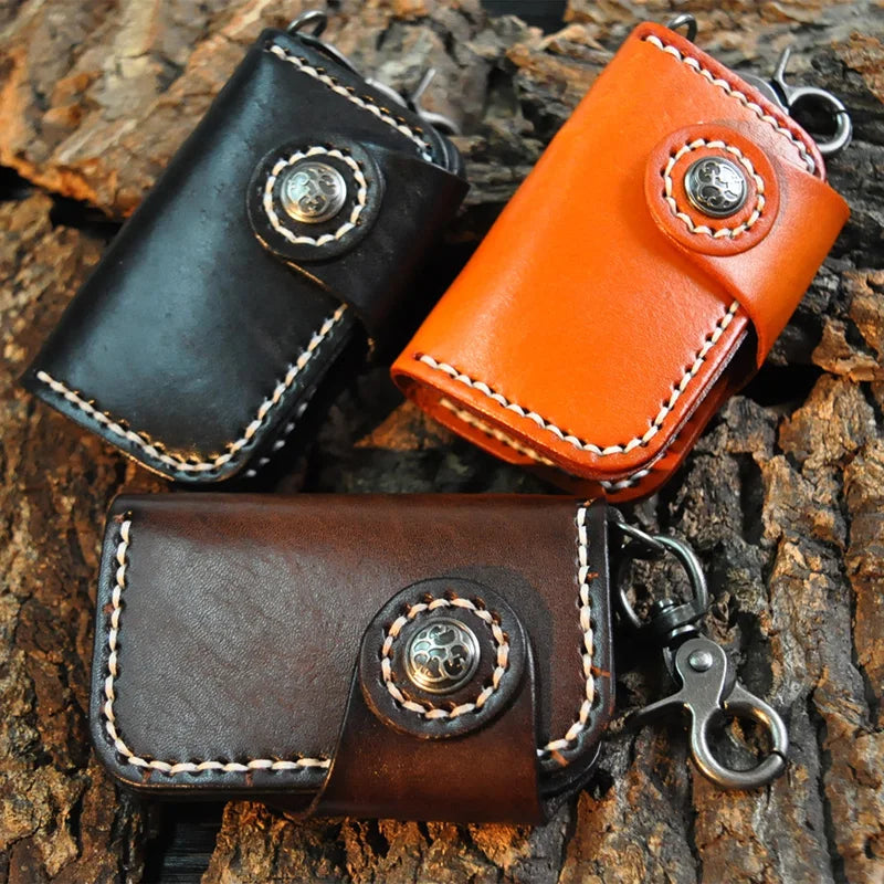 Vintage Leather Key Holder Wallet Keychain Keys Organizer