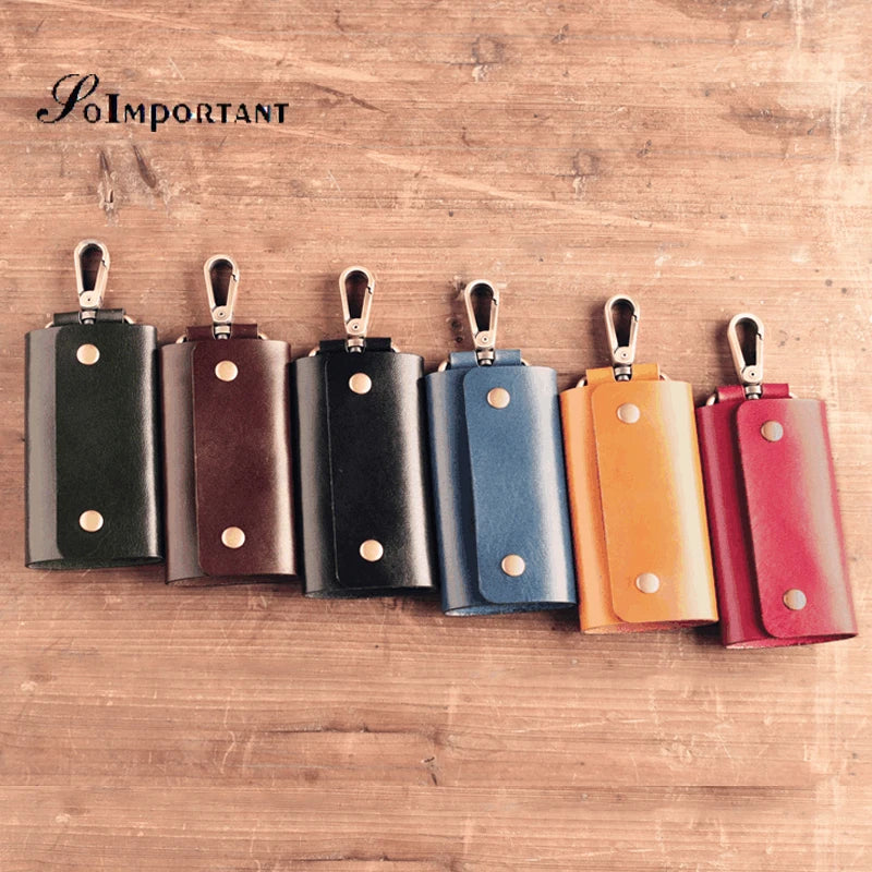 Vintage Leather Key Wallet Men Key Case Bag Pouch Keychain Covers