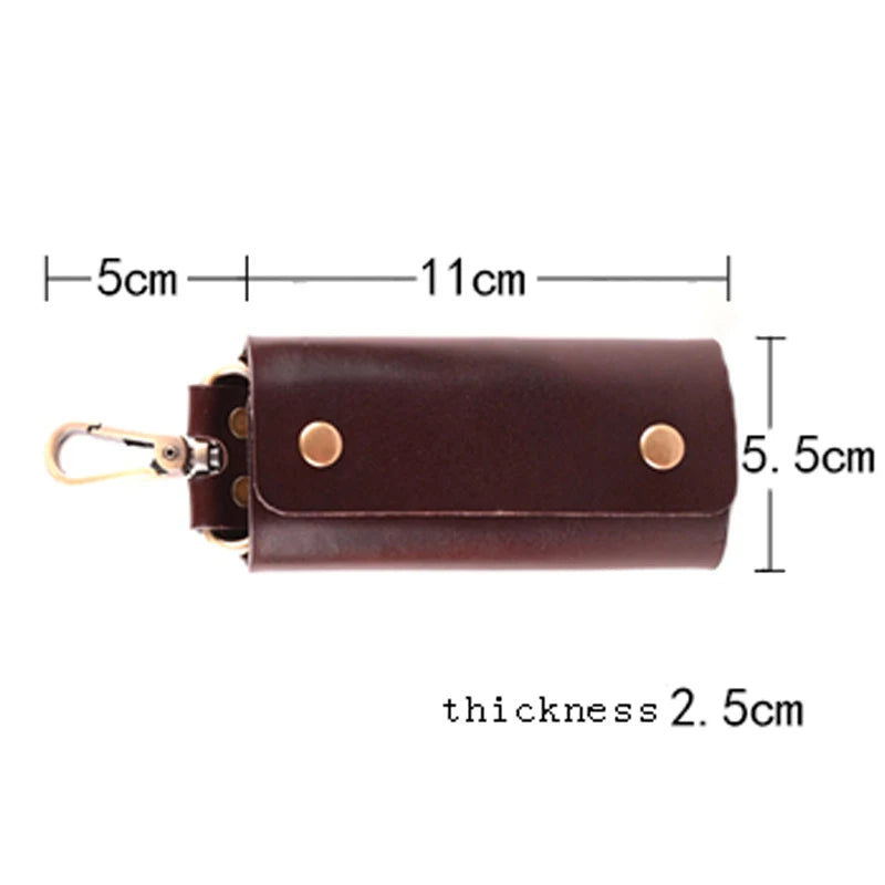 Vintage Leather Key Wallet Men Key Case Bag Pouch Keychain Covers