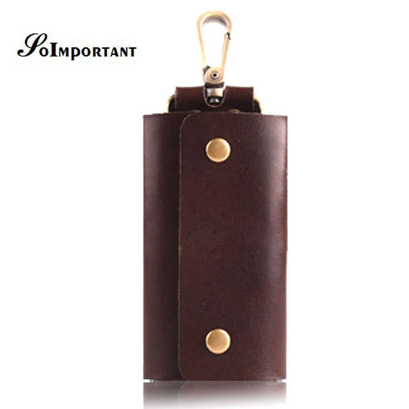 Vintage Leather Key Wallet Men Key Case Bag Pouch Keychain Covers