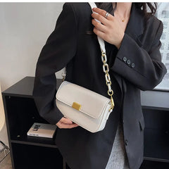 Vintage Ladies Wide Strap Flap Handbags Fall Winter Shoulder Armpit Purses