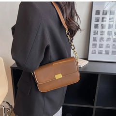 Vintage Ladies Wide Strap Flap Handbags Fall Winter Shoulder Armpit Purses