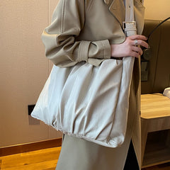 Vintage Large Winter Shoulder Bag Soft PU Leather Handbag