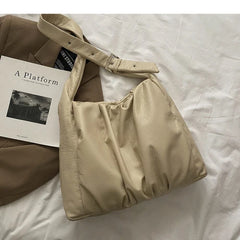 Vintage Large Winter Shoulder Bag Soft PU Leather Handbag