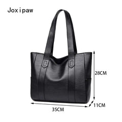 Vintage Large Capacity Shoulder Bag for Women Casual Solid Female Tote Bags