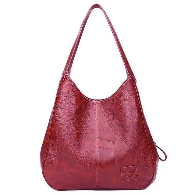 Vintage Large Capacity Shoulder Bags for Women Retro PU Leather Handbag Totes