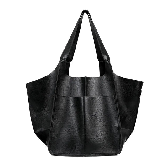 Vintage Large Tote Bags for Women PU Leather Shoulder Bag Shopper Work Handbags