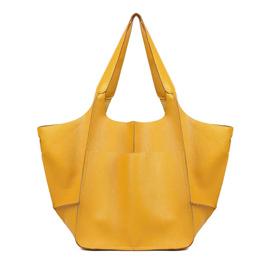 Vintage Large Tote Bags for Women PU Leather Shoulder Bag Shopper Work Handbags