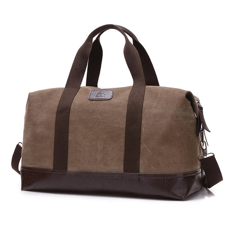 Vintage Men Large Capacity Travel Bag Canvas Weekend Duffel Handbag PT1234