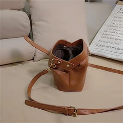 Vintage Leather Cross Bag Small Crossbody Tote Unique Opening Phone Purse