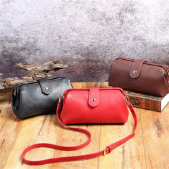 Vintage Leather Cross Bag Small Crossbody Tote Unique Opening Phone Purse