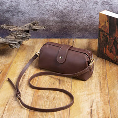 Vintage Leather Cross Bag Small Crossbody Tote Unique Opening Phone Purse