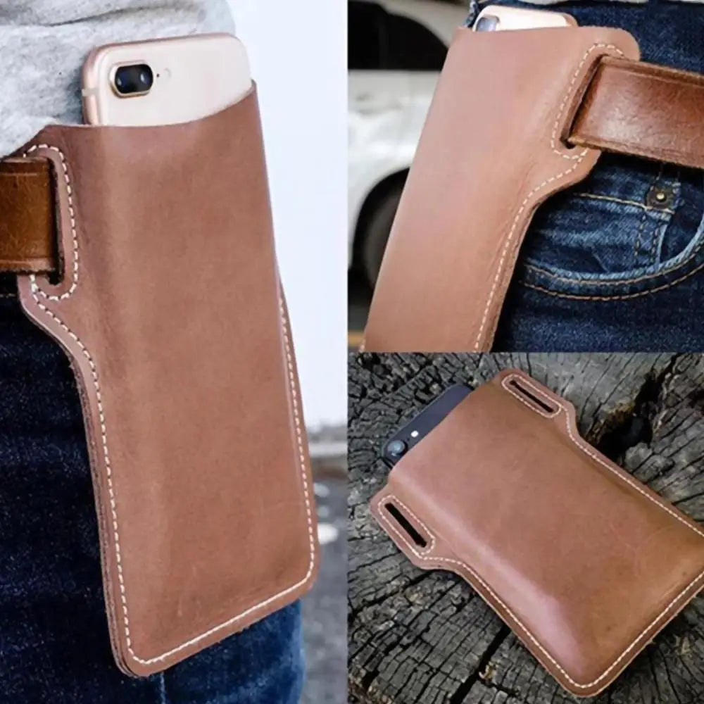 Men's Vintage Leather Fanny Pack for iPhone