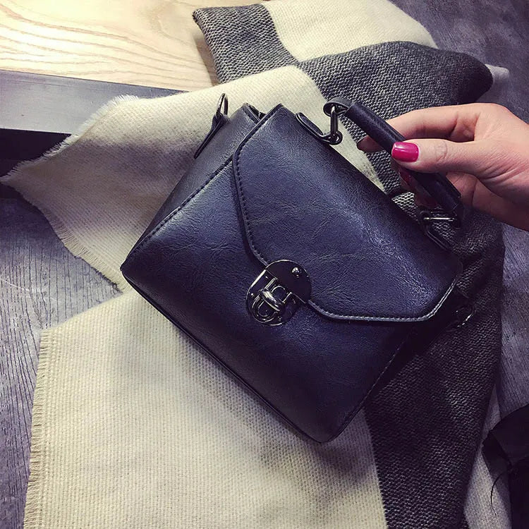 Vintage Leather Female Top-handle Bags Small Women Handbag