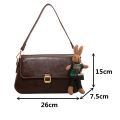 Vintage Leather Shoulder Bags for Women Square Messenger Bag
