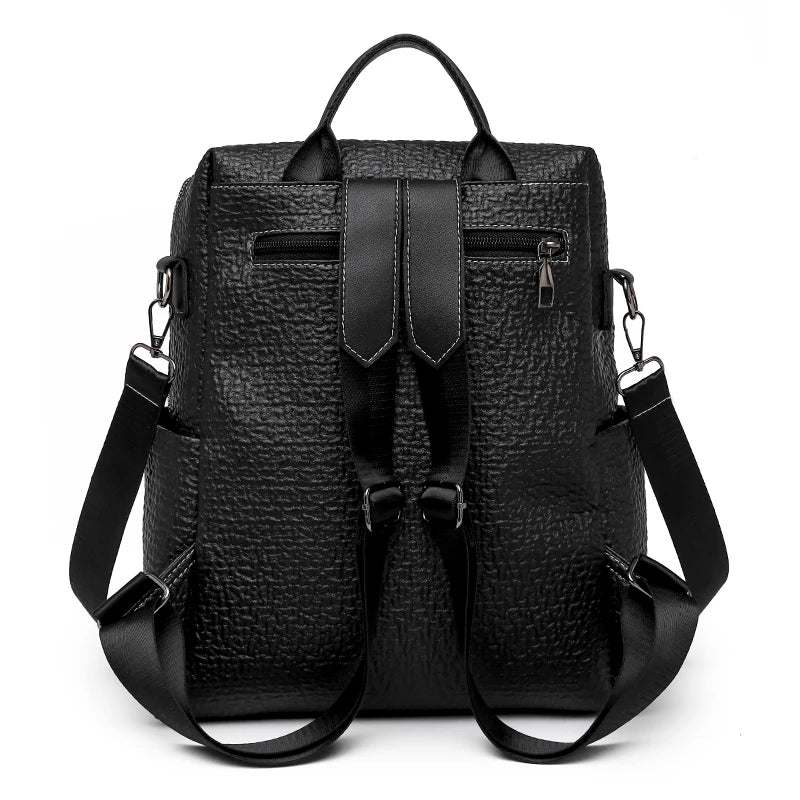 Vintage Leather Women Backpack School Bag College Girl Shoulder Bags