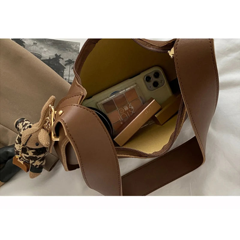 Vintage Leather Women's Shoulder Crossbody Bag For Purses