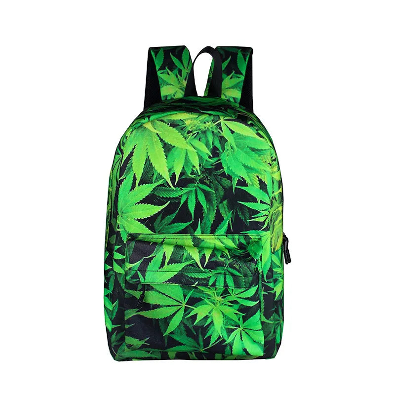 Vintage Leaves Landscape Print Backpack Men Women Causal Daypack School Bags
