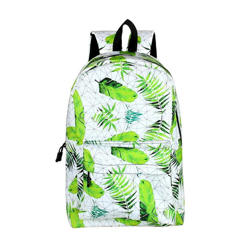 Vintage Leaves Landscape Print Backpack Men Women Causal Daypack School Bags