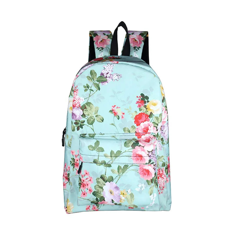 Vintage Leaves Landscape Print Backpack Men Women Causal Daypack School Bags