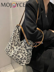 Vintage Leopard Shoulder Underarm Bag Women Large Casual All-match