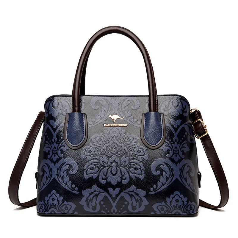 Vintage Women's Handbag Famous Leather Printing Crossbody Bag