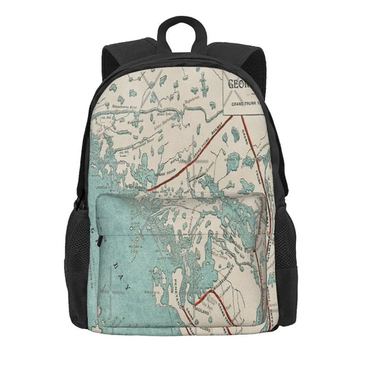 Georgian Bay Map Backpack Eco Friendly School Bags