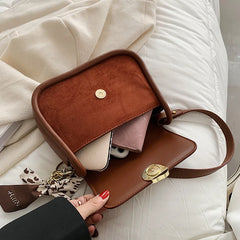 Vintage Matte Leather Underarm Crossbody Shoulder Bags for Women