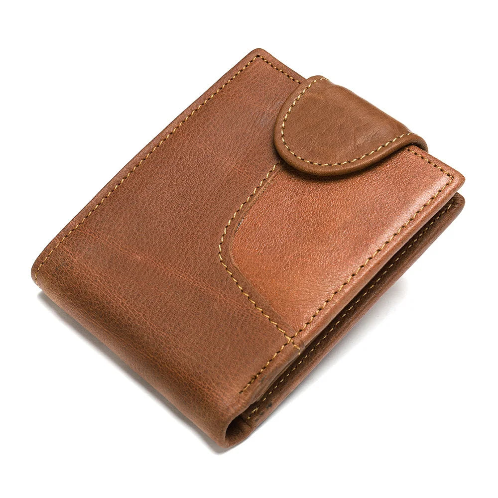 Vintage Leather Patchwork Men Wallet with Multi-card Slots
