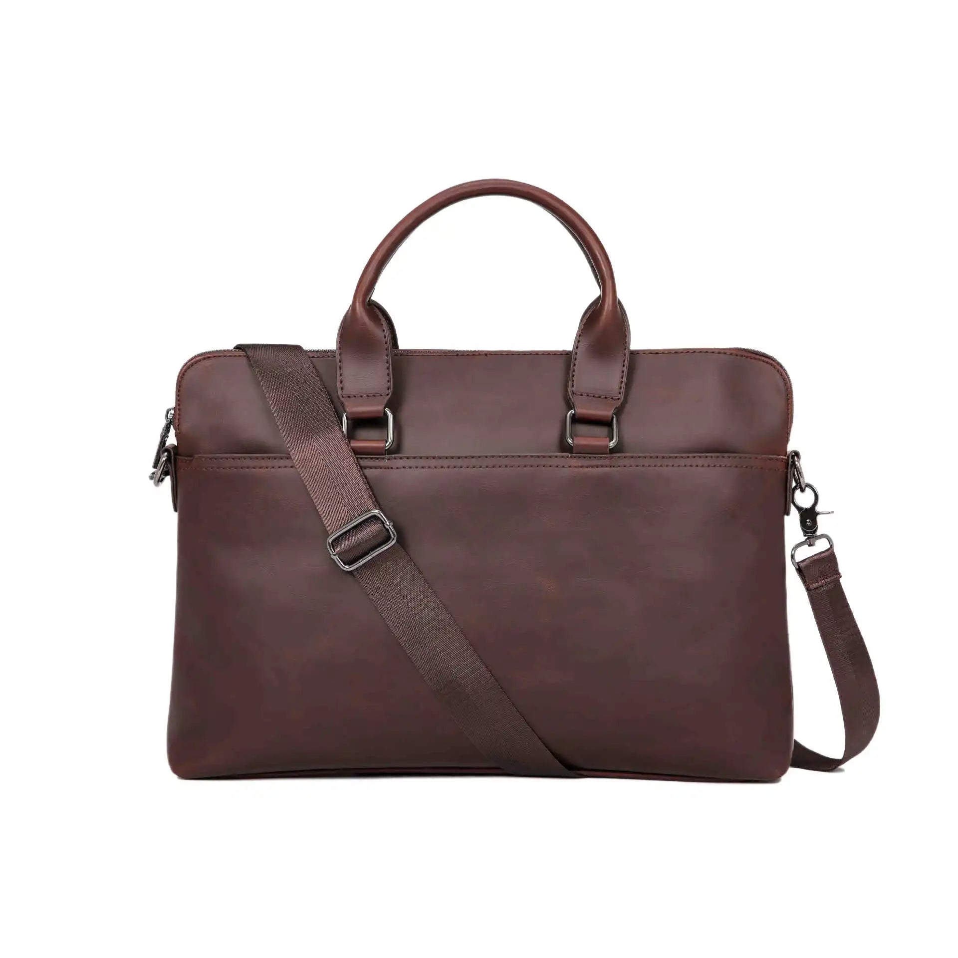 Vintage Men's Briefcase Laptop Handbag Business Tote Waterproof Leather Bag