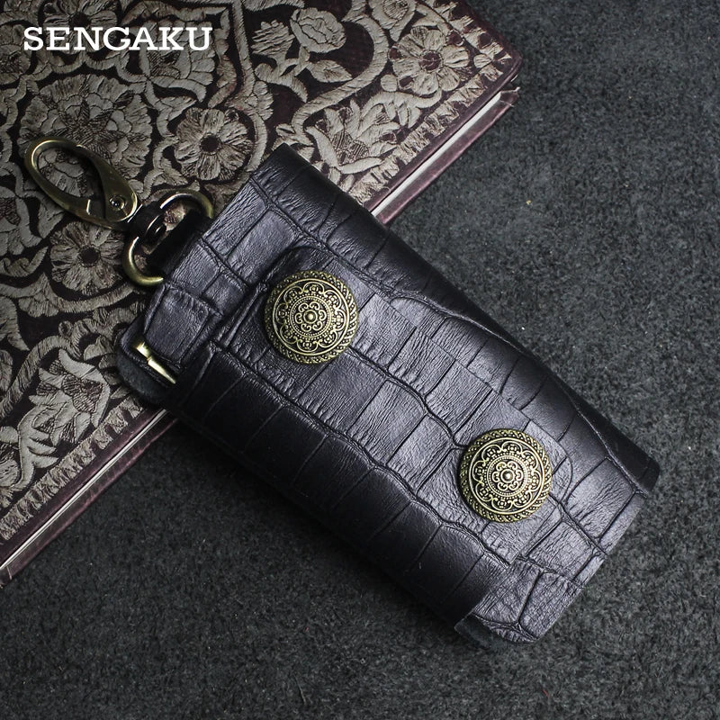 Vintage Leather Key Wallet Soft Bag Keychain Case Cover