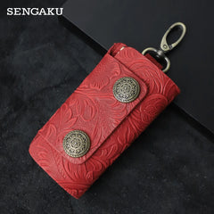 Vintage Leather Key Wallet Soft Bag Keychain Case Cover