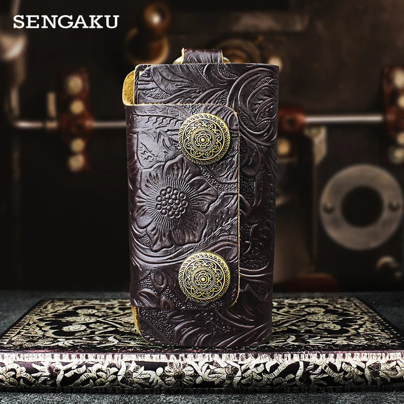Vintage Leather Key Wallet Soft Bag Keychain Case Cover