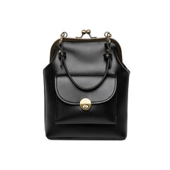 Vintage Metal Buckle Clip Women PU Leather Crossbody Bag