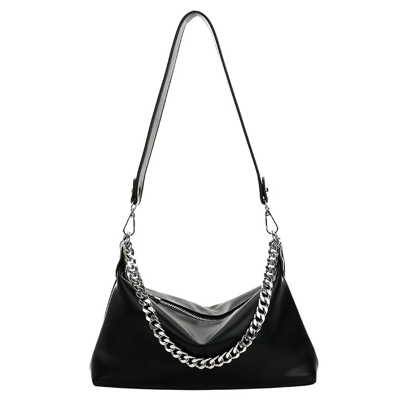 Vintage Minimalist Women Shoulder Bag Soft Leather Crossbody Messenger Bag