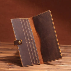 Vintage Multi-Card Long Wallet Real Leather Men's Purse