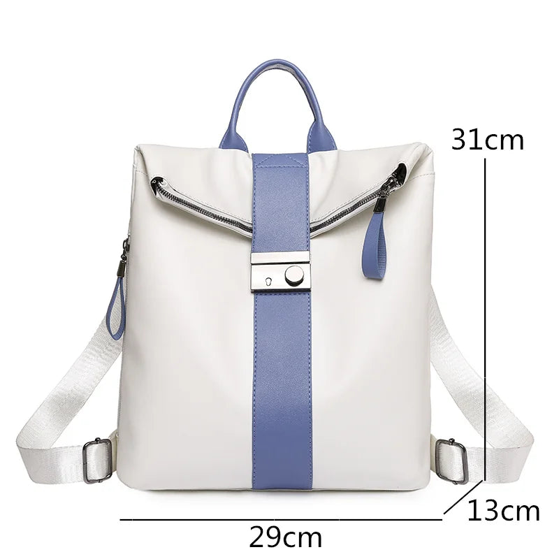 Vintage Multifunctional Backpack PU Leather High Female Bagpack Rucksack Large