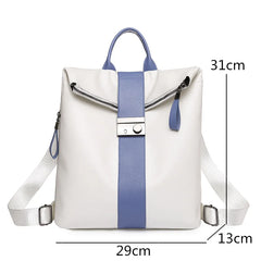 Vintage Multifunctional Backpack PU Leather High Female Bagpack Rucksack Large