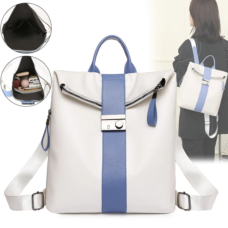 Vintage Multifunctional Backpack PU Leather High Female Bagpack Rucksack Large
