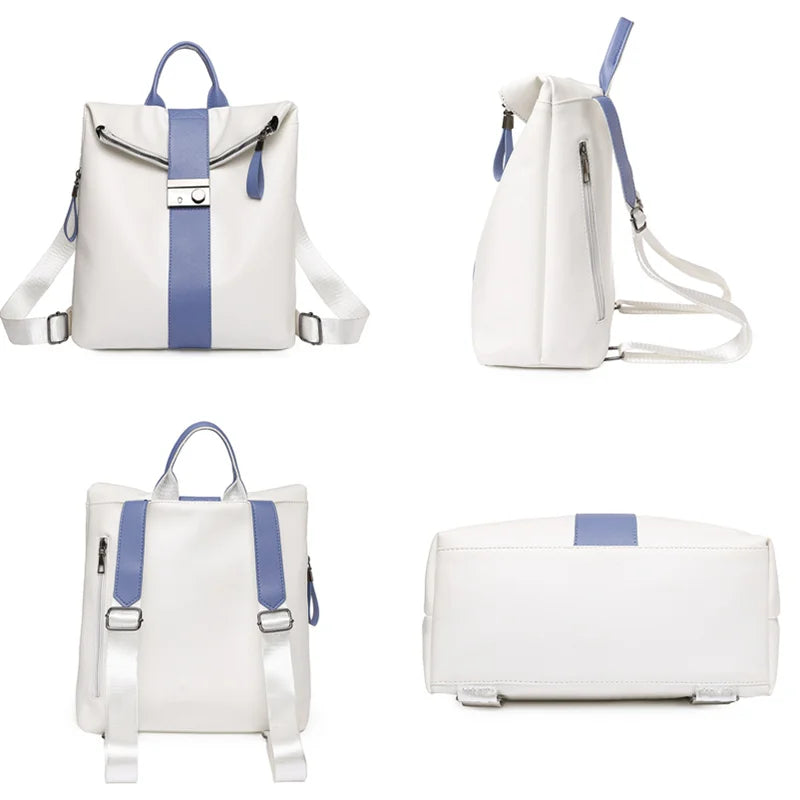 Vintage Multifunctional Backpack PU Leather High Female Bagpack Rucksack Large