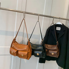 Vintage Leather Crossbody Bag for Ladies