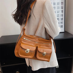 Vintage Leather Crossbody Bag for Ladies