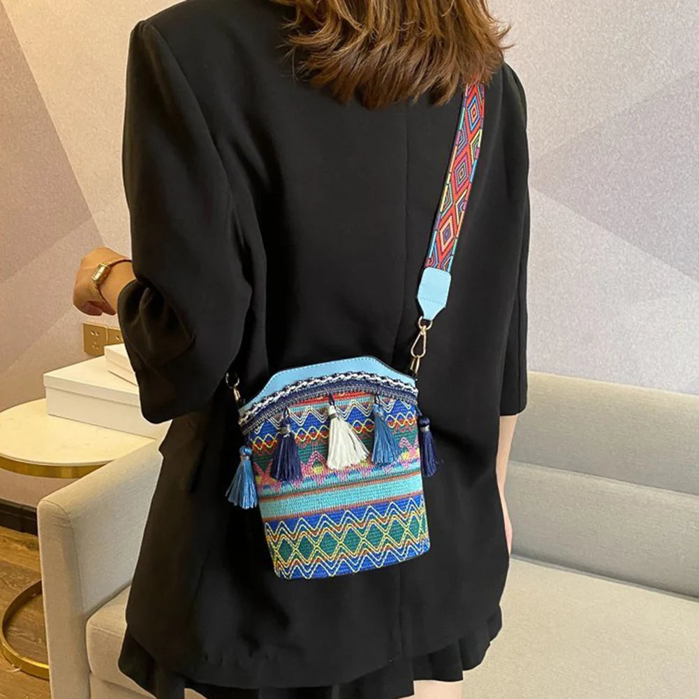 Vintage National Tassel Ethnic Handwoven Bag