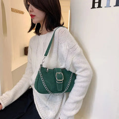 Vintage Nubuck Women Shoulder Bags Solid Matte Leather Ladies Underarm Bag