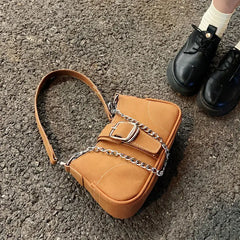 Vintage Nubuck Women Shoulder Bags Solid Matte Leather Ladies Underarm Bag