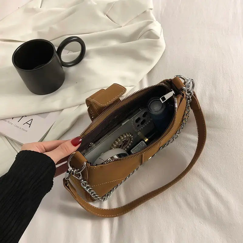 Vintage Nubuck Women Shoulder Bags Solid Matte Leather Ladies Underarm Bag